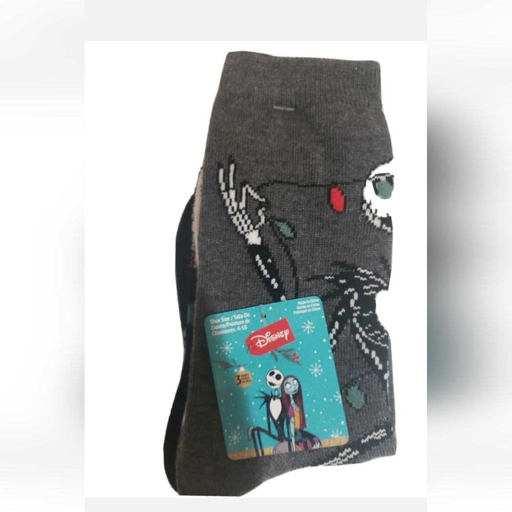 Disney Jack Skellington & Sally Women’s Christmas Socks 3 Pair Size 4-10 NEW!!